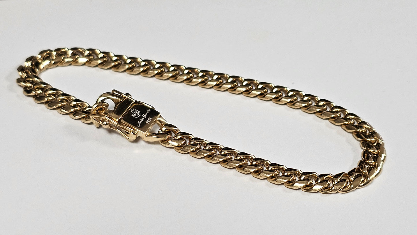 Cadena Miami Cuban 6mm x 22" Brazalete Gratis. ( 1 año de Garantía)