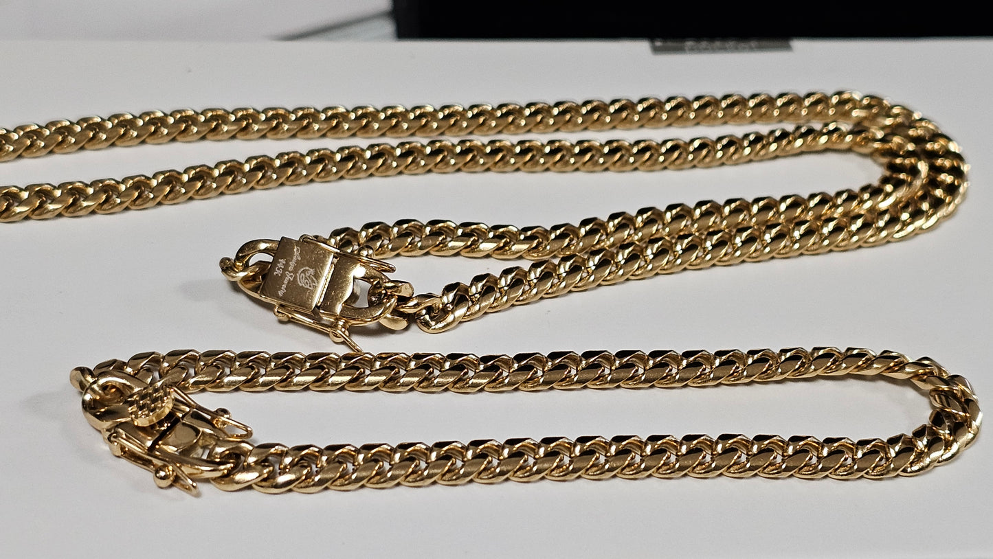 Cadena Miami Cuban 6mm x 22" Brazalete Gratis. ( 1 año de Garantía)