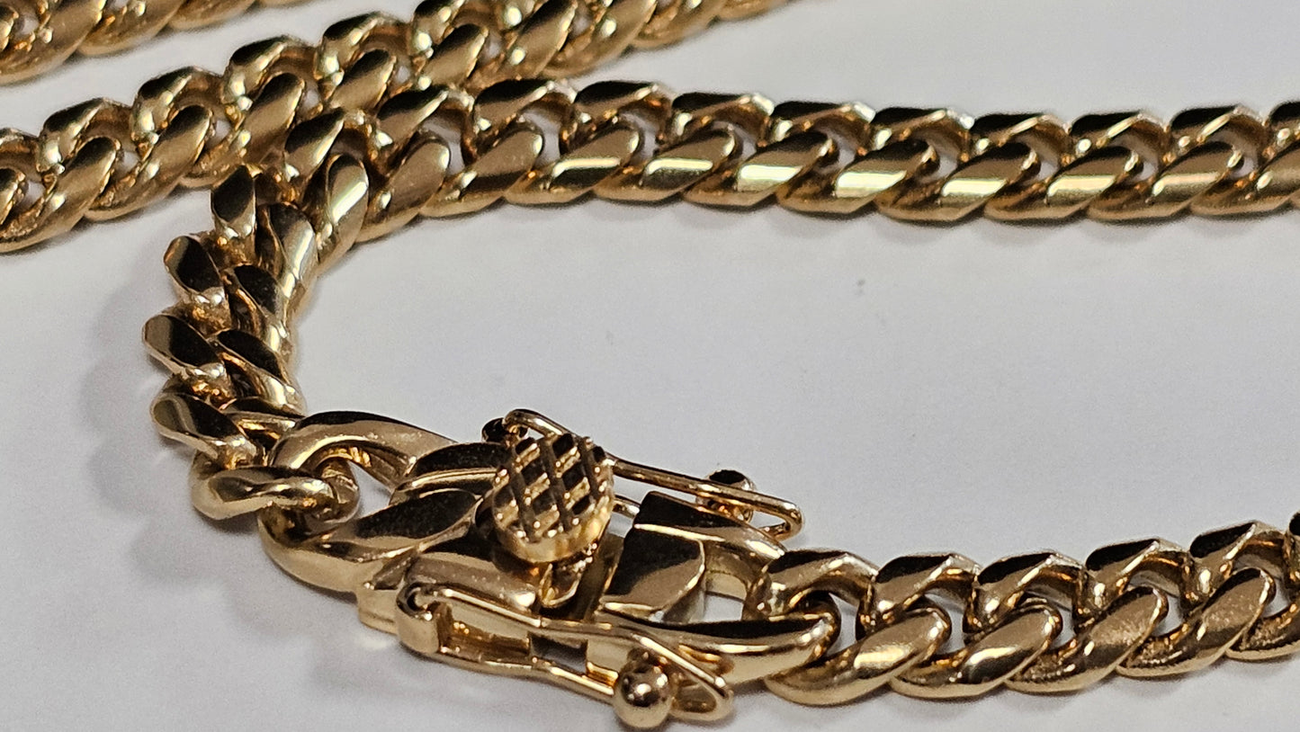 Cadena Miami Cuban 6mm x 22" Brazalete Gratis. ( 1 año de Garantía)