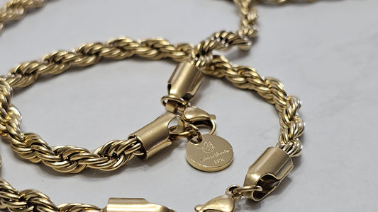 Set de Soga 6mm PVD Stainless steel, Brazalete Gratis