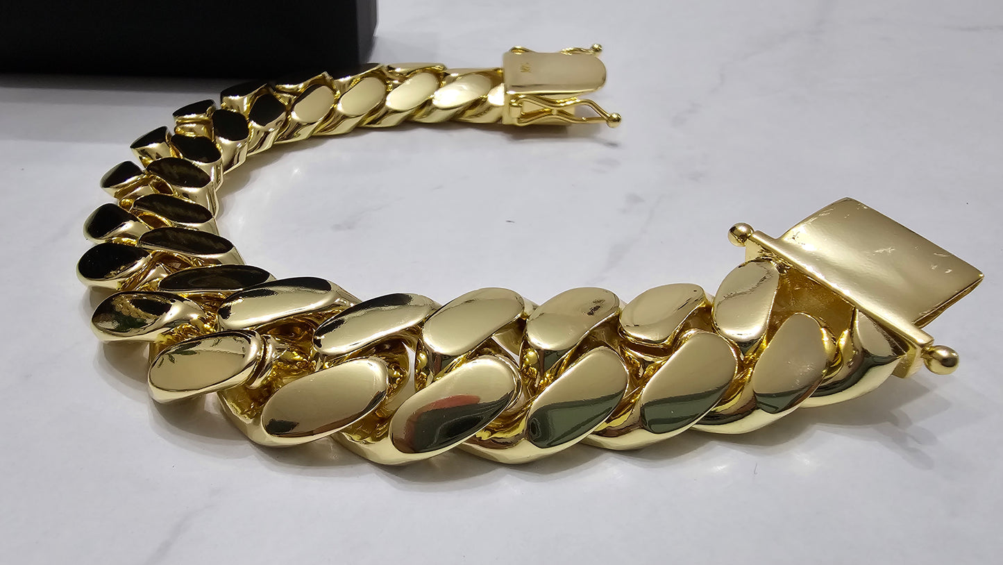 Brazalete Miami Cuban 20MM PVD, Hechas a Mano (Eslabón Pegado)