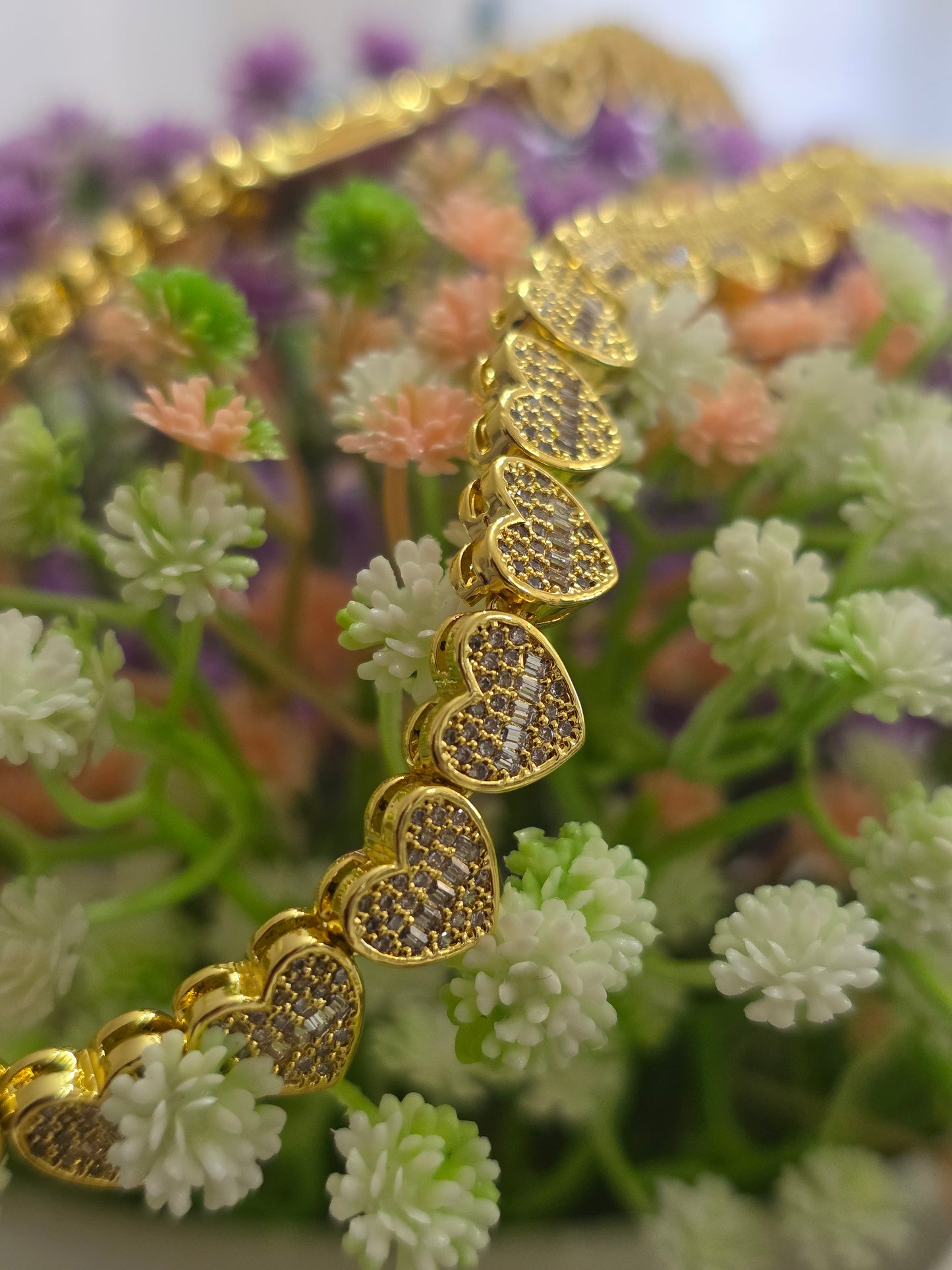 Set de Corazones 8mm x 20" PVD + Charm de PR Brazalete Gratis