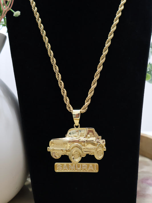 Bello Charm de Jeep Samurai Stainless Steel + Cadena 6mm de Soga (1 Año de Garantía)