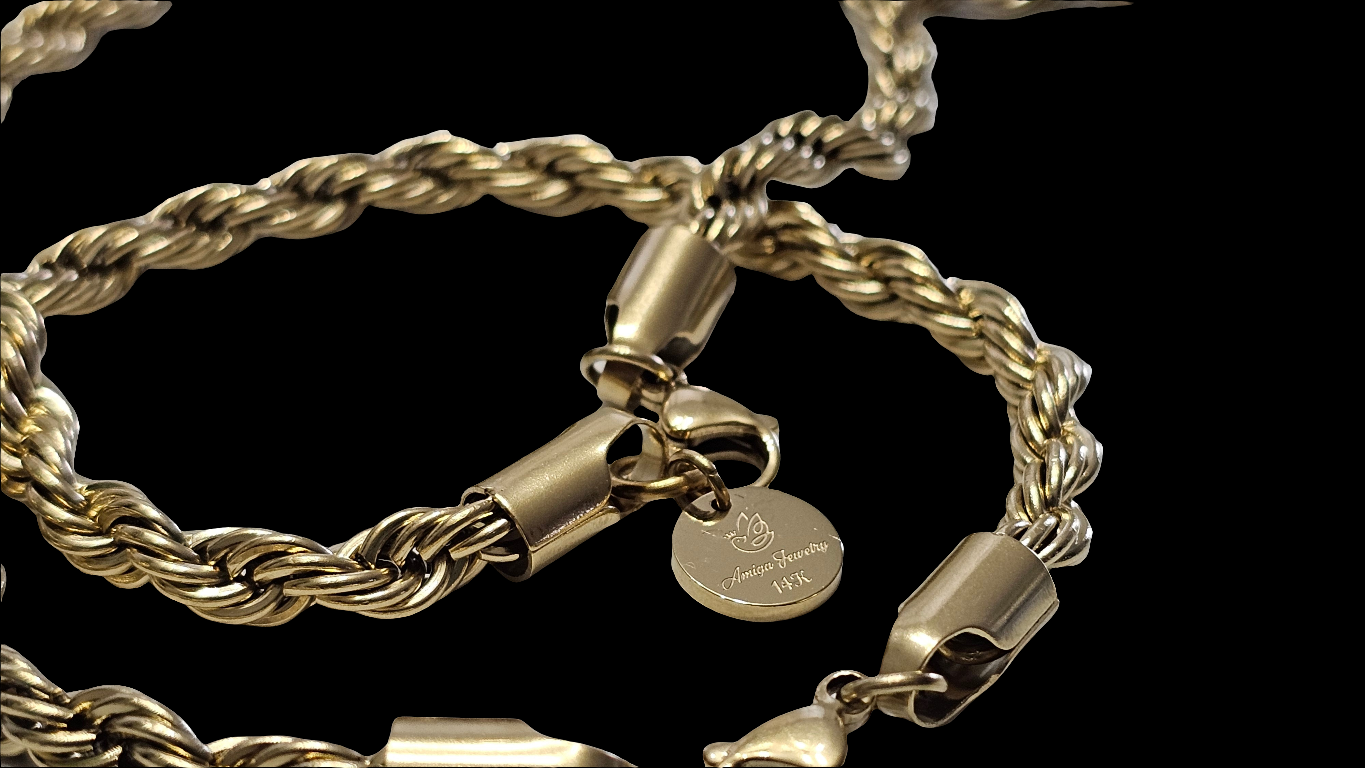 Set de Soga 6mm PVD Stainless steel, Brazalete Gratis
