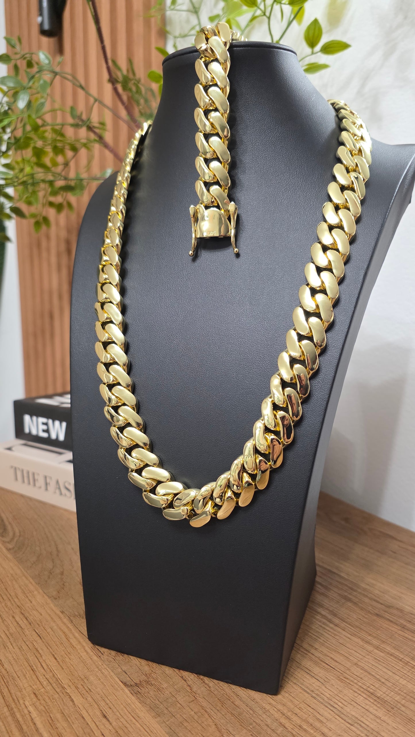 Set de 20mm x 26" Hechas a Mano PVD Eslabón Pegado