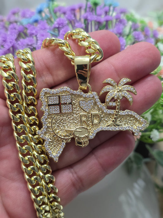 Cubana 8mm PVD Stainless Steel + Charm de RD (2 Años de Garantía)