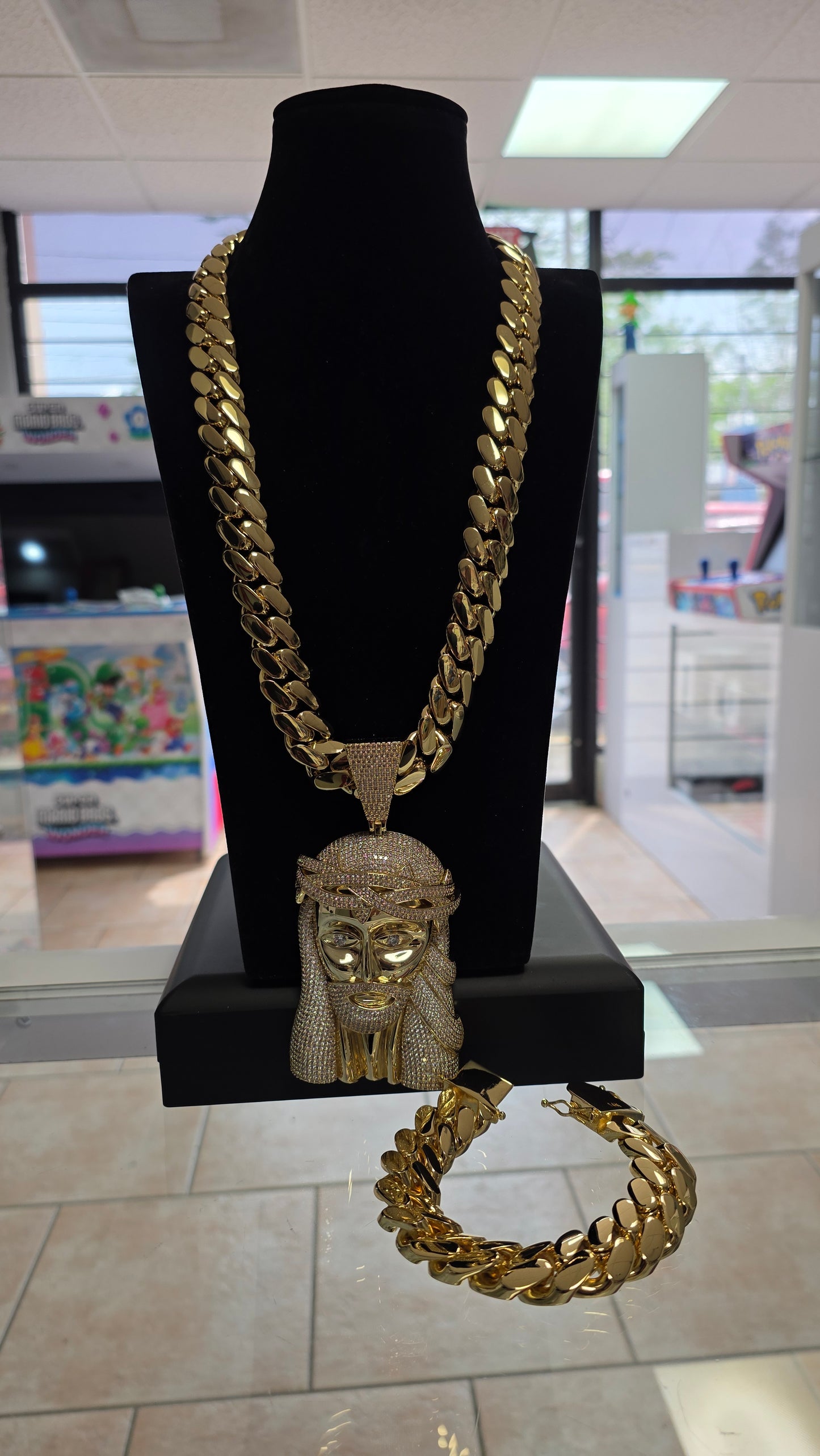 Set Cadena Miami Cuban y Brazalete+ Charm, 20mm PVD, Hechas a Mano(Eslabón Pegado)