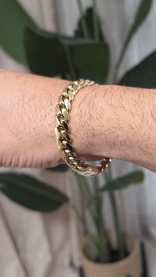 Miami Cuban 10MM (PVD PREMIUM Plus )Hechas a Mano (Eslabón Pegado) 1 Año de Garantía