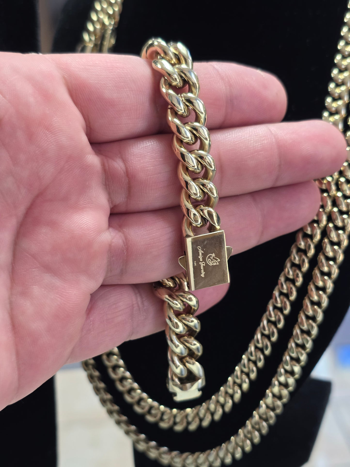 Brazalete Miami Cuban 12MM Stainless Steel PVD, Color 14k Real 1 Año de Garantía