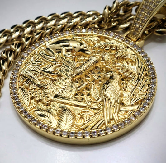 Cubana 8mm PVD Stainless Steel + Charm de PR. (1 Año de Garantía)