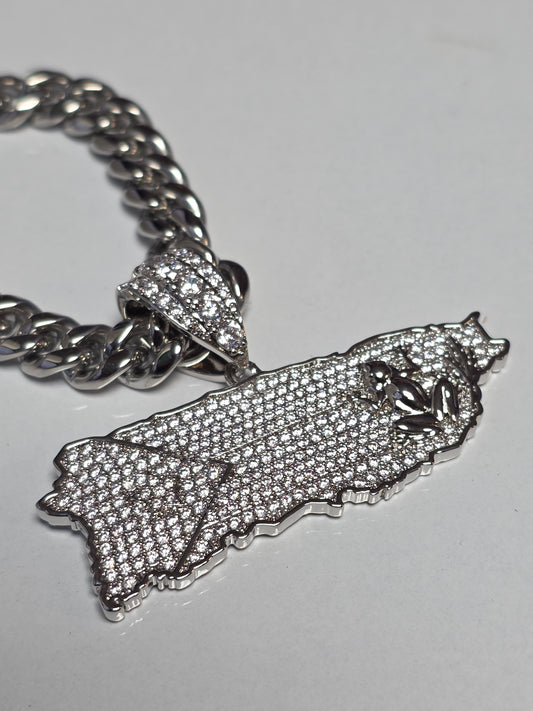 Bello Charm de Puerto Rico Stainless Steel (Plateado)