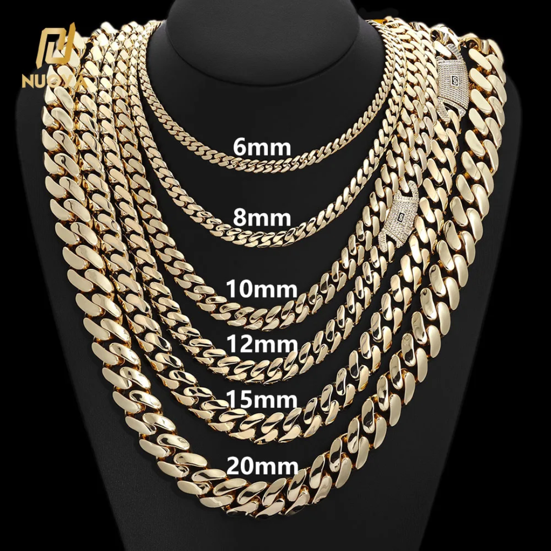 Set Miami Cuban y Brazalete 6mm(PVD) Hechas a Mano
