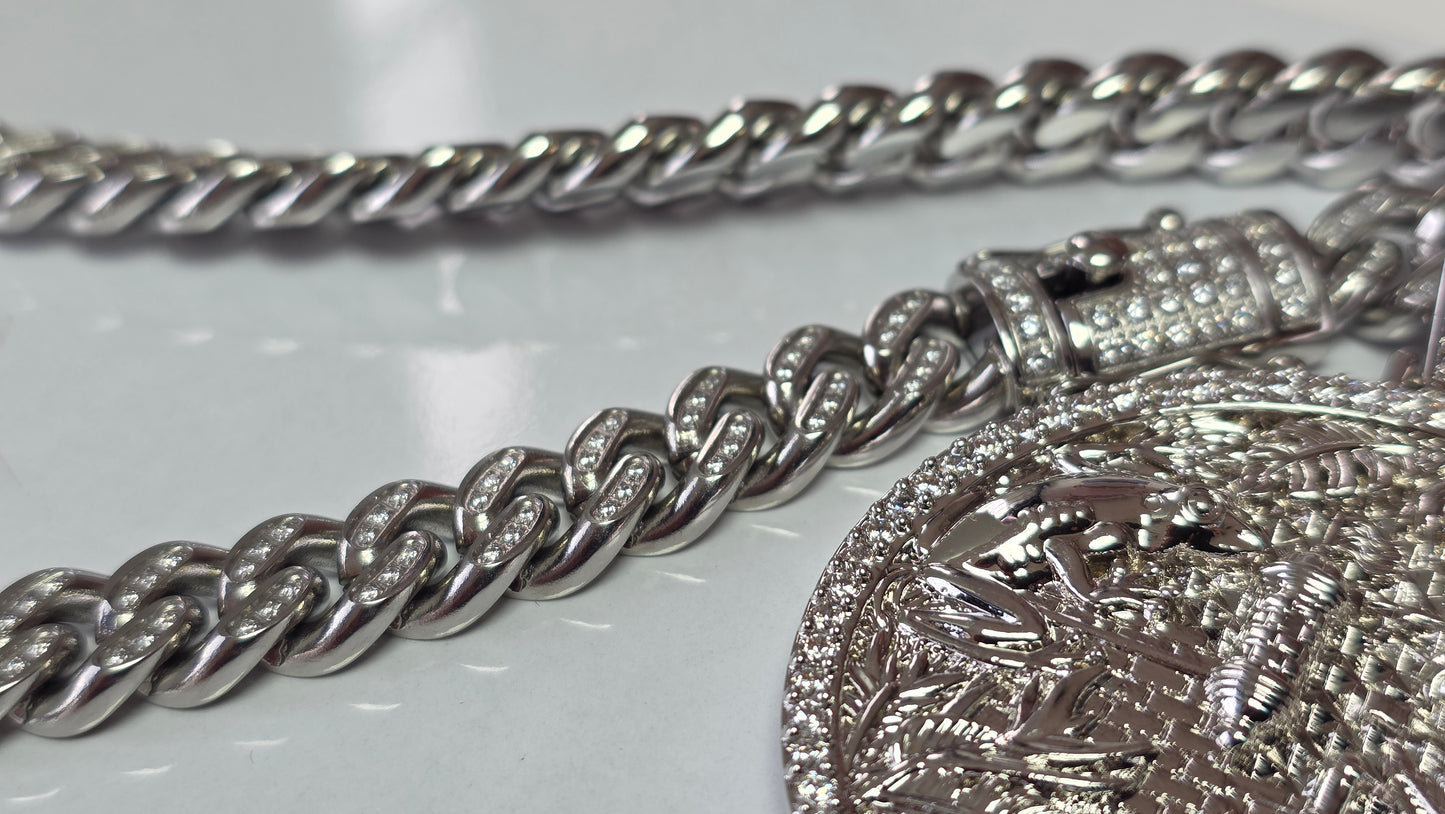 New Cubana 10mm Stainless steel+ Charm de PR