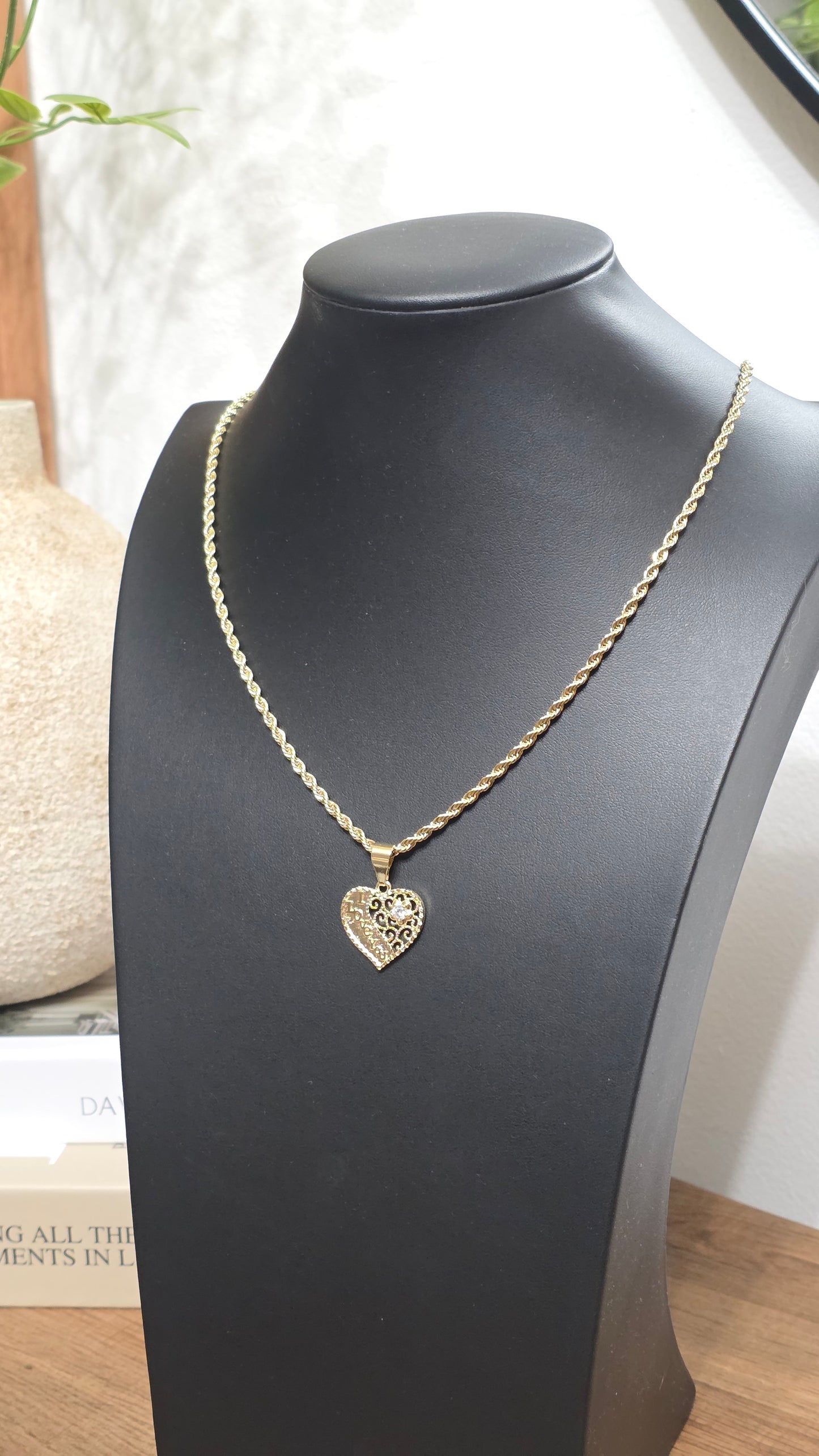 Soga 3mm PVD Stainless steel + Pendant de Corazón ( I Love You )