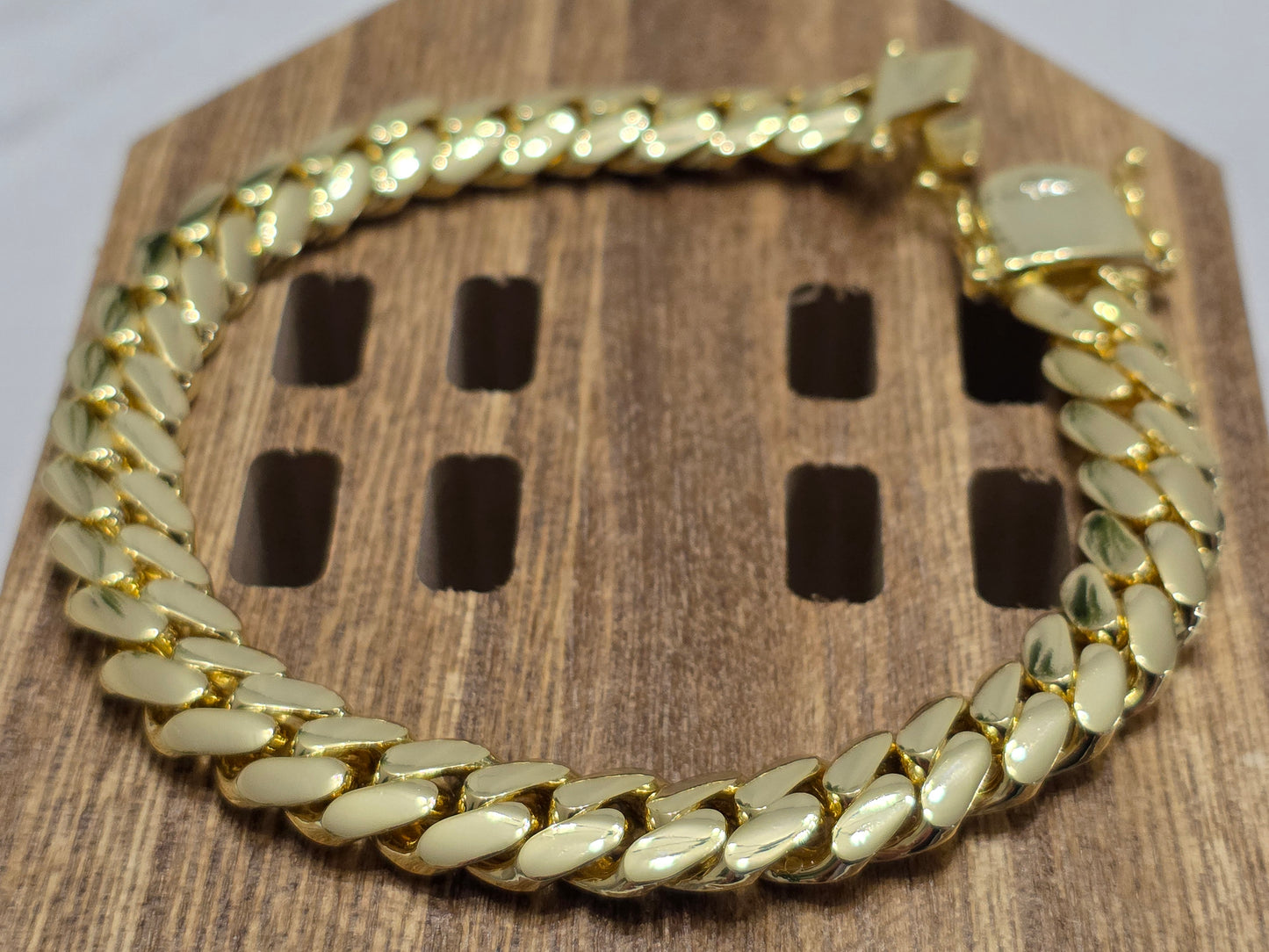 Brazalete Miami Cuban 10MM PVD,Hechas a Mano (Eslabón Pegado)