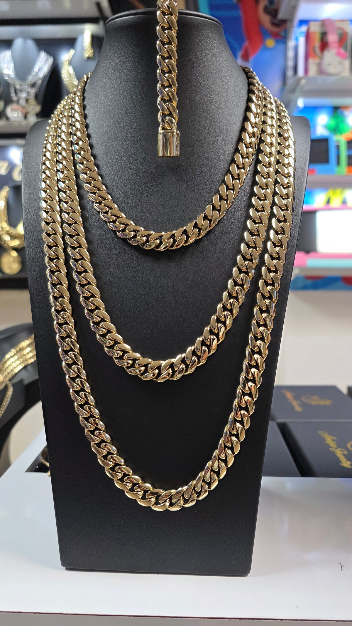 OFERTA DEL MES $80 Descuento             Set 12mm PVD Premium Plus      Hechas a Mano Eslabón Pegado      1 Año de Garantía (Copy)