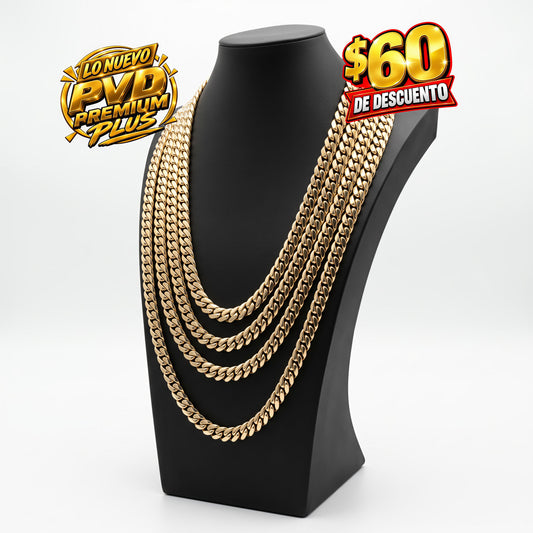 OFERTA DEL MES $60 Descuento             Set 10mm PVD Premium Plus      Hechas a Mano Eslabón Pegado      1 Año de Garantía