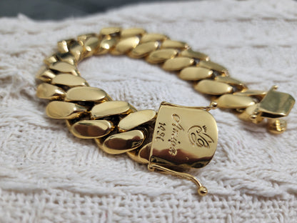 Set Cadena Miami Cuban y Brazalete 20mm PVD, Hechas a Mano(Eslabón Pegado)