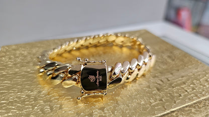 Brazalete Miami Cuban 12MM PVD,Hechas a Mano.  (Eslabón Pegado)