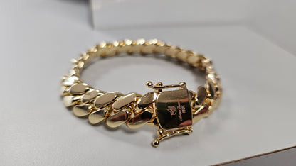 Brazalete Miami Cuban 12MM PVD,Hechas a Mano.  (Eslabón Pegado)