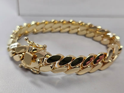 Brazalete Miami Cuban 12MM PVD,Hechas a Mano.  (Eslabón Pegado)
