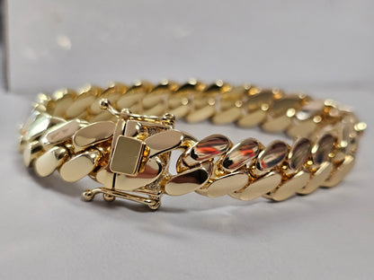 Brazalete Miami Cuban 12MM PVD,Hechas a Mano.  (Eslabón Pegado)