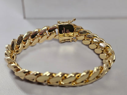 Brazalete Miami Cuban 12MM PVD,Hechas a Mano.  (Eslabón Pegado)