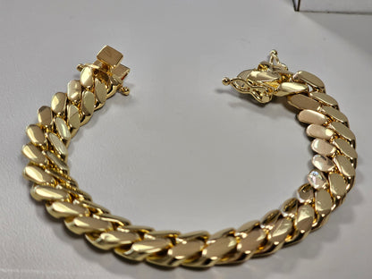 Brazalete Miami Cuban 12MM PVD,Hechas a Mano.  (Eslabón Pegado)
