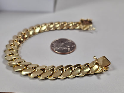 Brazalete Miami Cuban 12MM PVD,Hechas a Mano.  (Eslabón Pegado)