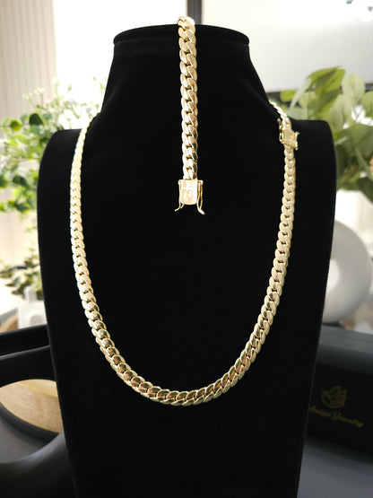 (Oferta de San Valentín)Set Miami Cuban y Brazalete 10mm(PVD) Hechas a Mano