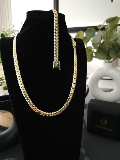 (Oferta de San Valentín)Set Miami Cuban y Brazalete 10mm(PVD) Hechas a Mano