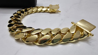 Brazalete Miami Cuban 20MM PVD, Hechas a Mano  (Eslabón Pegado)