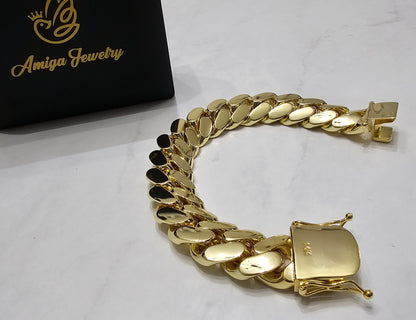 Brazalete Miami Cuban 20MM PVD, Hechas a Mano  (Eslabón Pegado)
