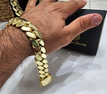 Brazalete Miami Cuban 20MM PVD, Hechas a Mano  (Eslabón Pegado)