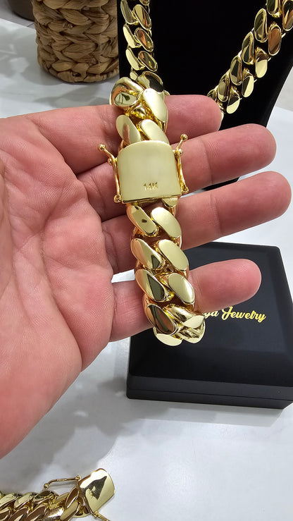 Brazalete Miami Cuban 20MM PVD, Hechas a Mano  (Eslabón Pegado)