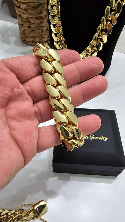 Brazalete Miami Cuban 20MM PVD, Hechas a Mano  (Eslabón Pegado)