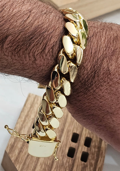 Brazalete Miami Cuban 18MM (PVD) Hechas a Mano (Eslabón Pegado)