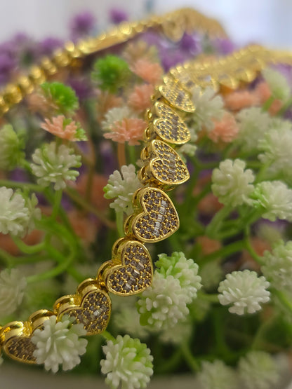 Set de Corazones 8mm x 20" PVD                                     Brazalete Gratis