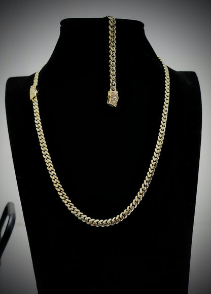 Set Miami Cuban y Brazalete 6mm(PVD) Hechas a Mano