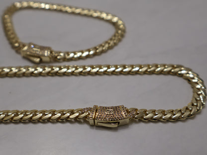 Set Miami Cuban y Brazalete 6mm(PVD) Hechas a Mano