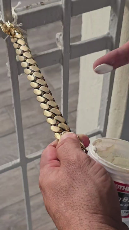 Brazalete Miami Cuban 22MM (PVD PREMIUM )Hechas a Mano  (Eslabón Pegado)