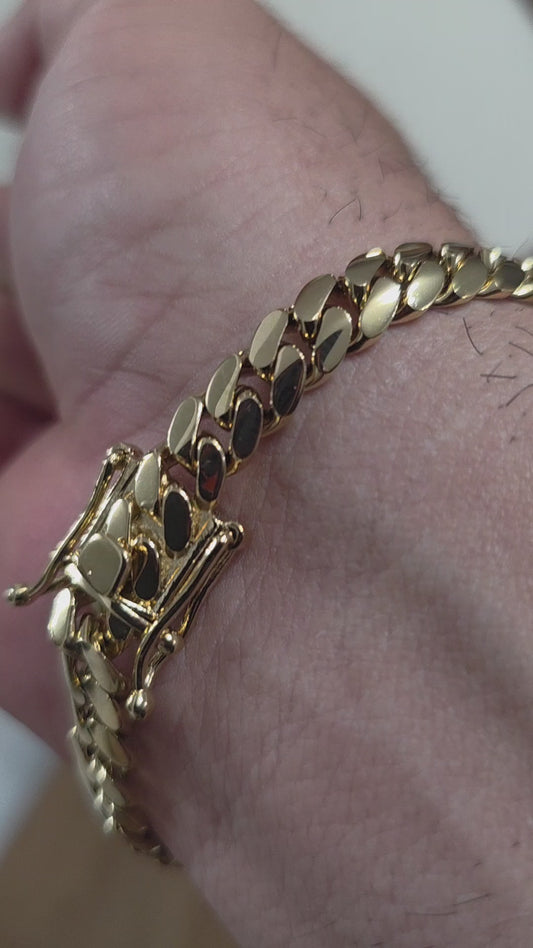 Brazalete Miami Cuban 8MM (PVD PREMIUM )Hechas a Mano  (Eslabón Pegado)