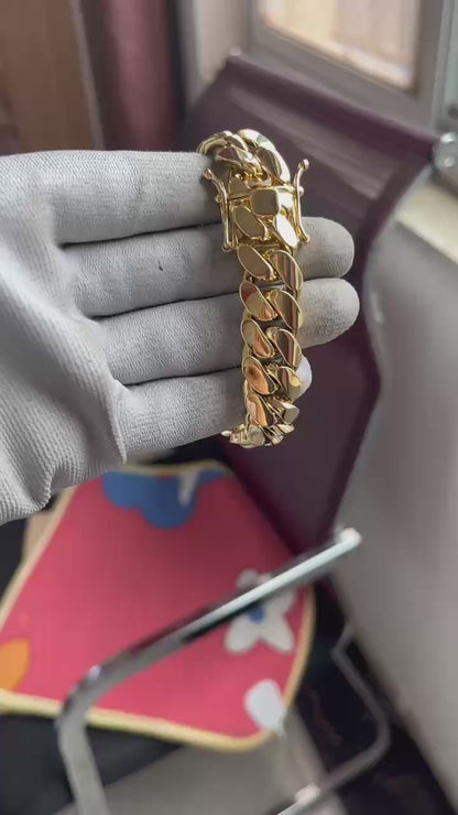 Miami Cuban 15MM                   PVD PREMIUM Hechas a Mano  (Eslabón Pegado)