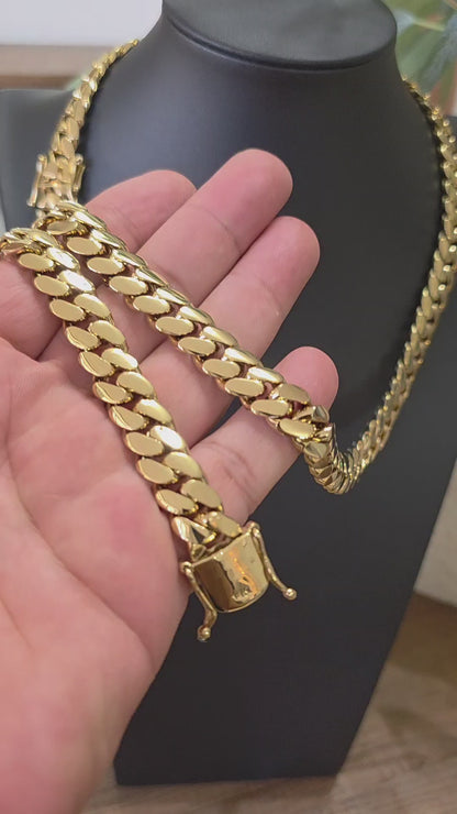 Cubana Miami Cuban 12MM (PVD PREMIUM )Hechas a Mano  (Eslabón Pegado)