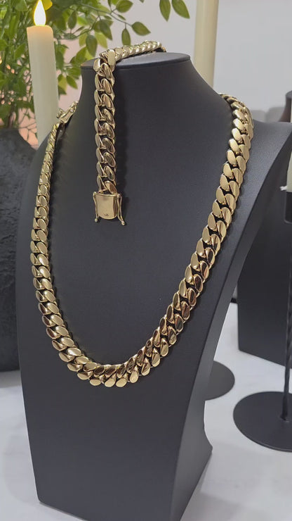 Miami Cuban 15MM                   PVD PREMIUM Hechas a Mano  (Eslabón Pegado)