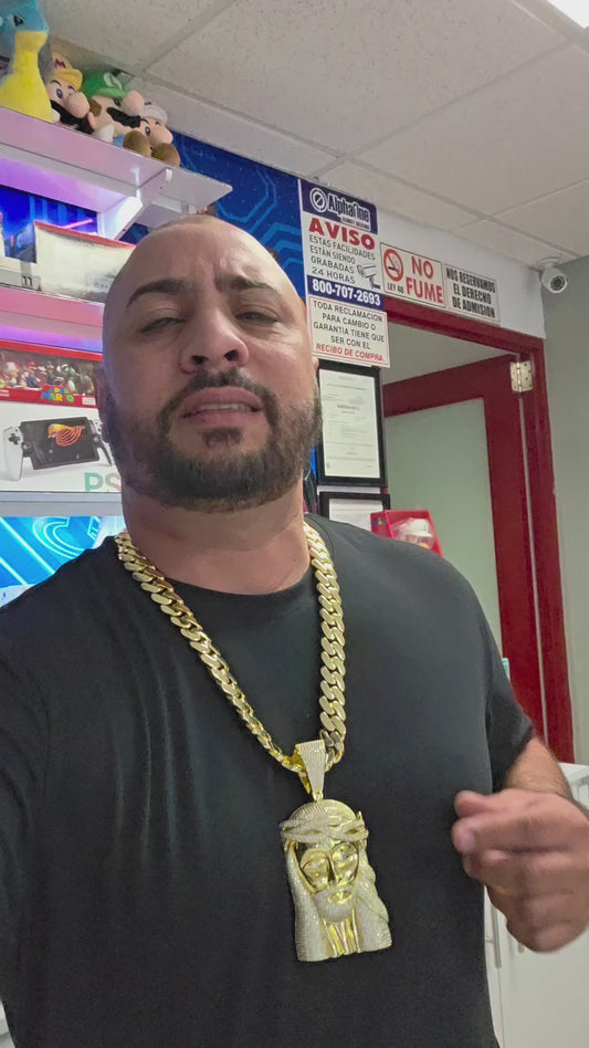 Set de 20mm + Charm Jesús  de 6"     Hechas a Mano PVD