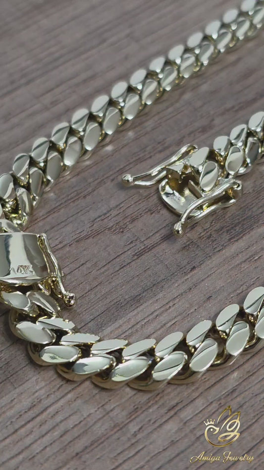 Cubana Miami Cuban 10MM (PVD PREMIUM )Hechas a Mano  (Eslabón Pegado)