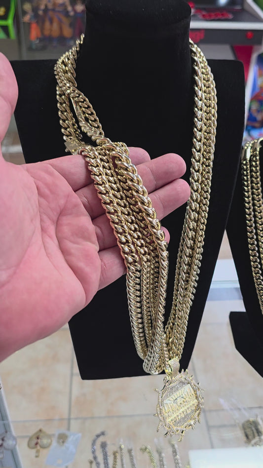 Set Cubana Stainless Steel PVD 8mm+Charm de La Última Cena                                              1 Año de Garantía+Color 14K Real