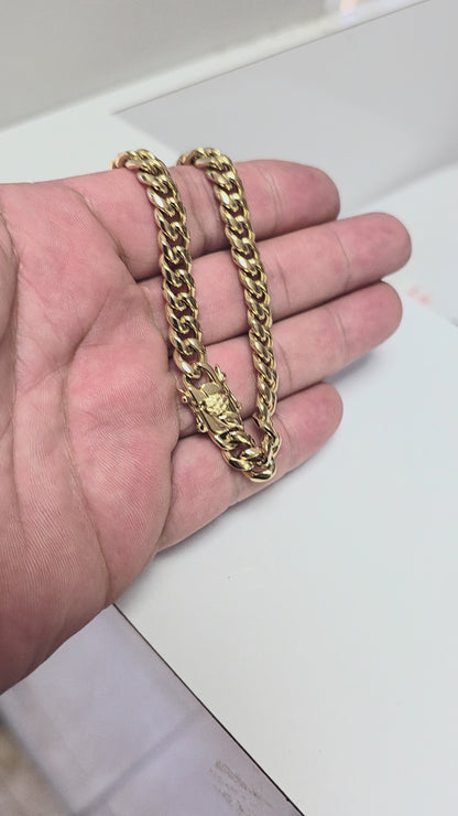 Brazalete Miami Cuban 8MM  PVD, 1 Año de Garantía