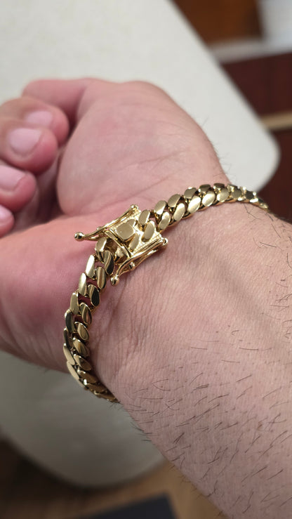 Brazalete Miami Cuban 8MM (PVD PREMIUM )Hechas a Mano  (Eslabón Pegado)